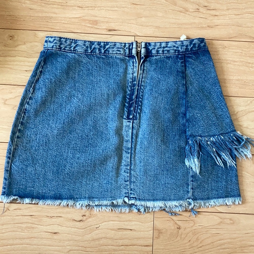Zara denim frayed skirt - Picture 4 of 5